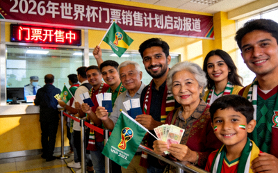 2026年世界杯门票销售计划启动报道 - 球迷排队购票概念图